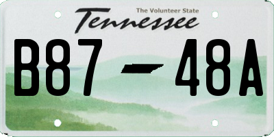 TN license plate B8748A