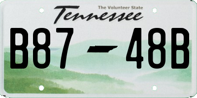 TN license plate B8748B