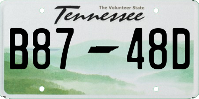 TN license plate B8748D