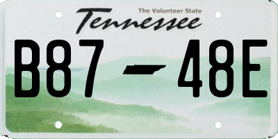 TN license plate B8748E