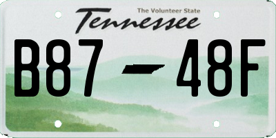 TN license plate B8748F