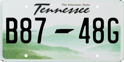 TN license plate B8748G