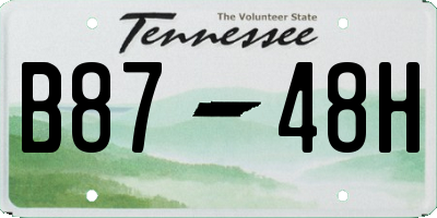TN license plate B8748H