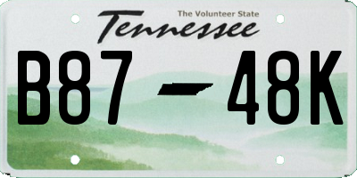 TN license plate B8748K