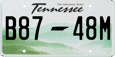 TN license plate B8748M