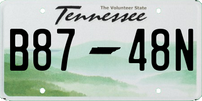 TN license plate B8748N