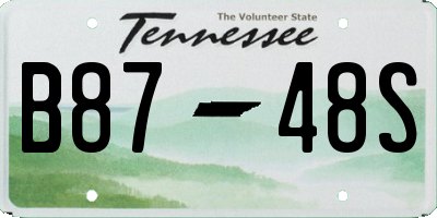 TN license plate B8748S