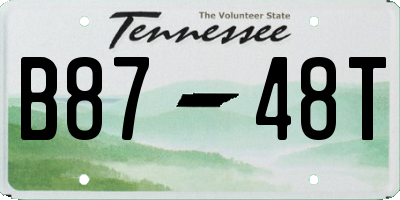 TN license plate B8748T