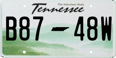 TN license plate B8748W