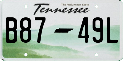 TN license plate B8749L
