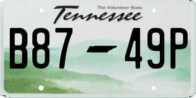 TN license plate B8749P