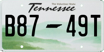 TN license plate B8749T