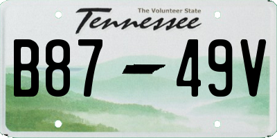 TN license plate B8749V