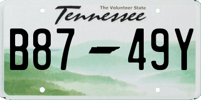 TN license plate B8749Y