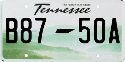 TN license plate B8750A