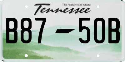 TN license plate B8750B