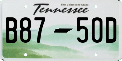 TN license plate B8750D