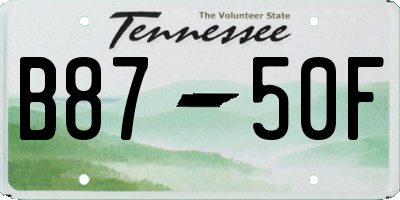 TN license plate B8750F