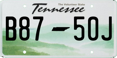 TN license plate B8750J