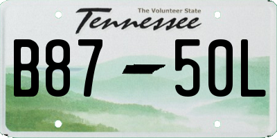 TN license plate B8750L
