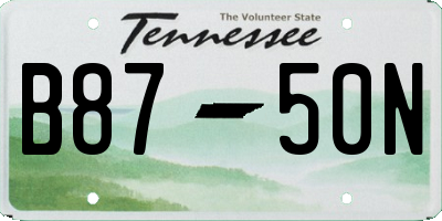 TN license plate B8750N
