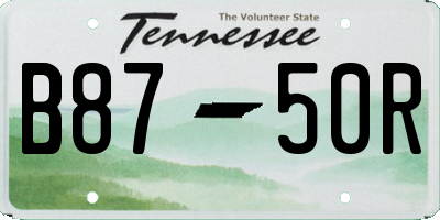 TN license plate B8750R