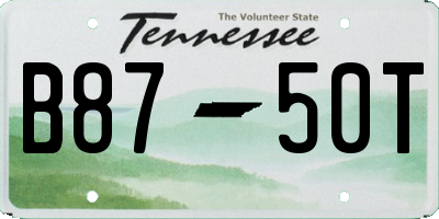 TN license plate B8750T