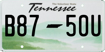 TN license plate B8750U