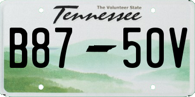 TN license plate B8750V