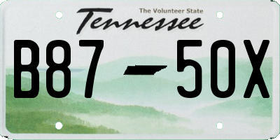 TN license plate B8750X