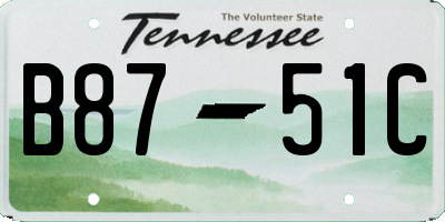 TN license plate B8751C
