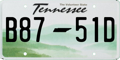 TN license plate B8751D