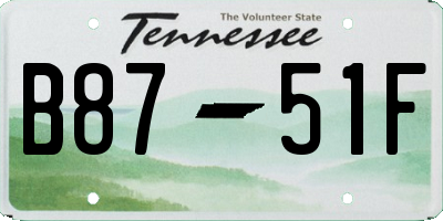 TN license plate B8751F