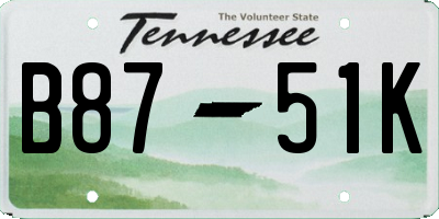 TN license plate B8751K