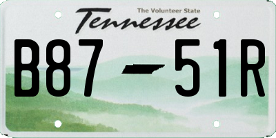 TN license plate B8751R