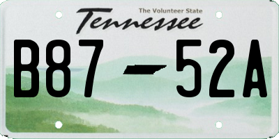TN license plate B8752A