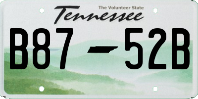 TN license plate B8752B