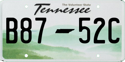 TN license plate B8752C