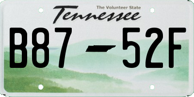 TN license plate B8752F