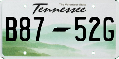 TN license plate B8752G