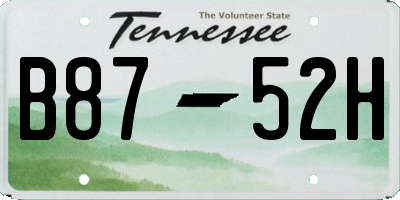 TN license plate B8752H