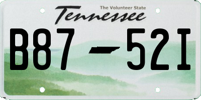 TN license plate B8752I