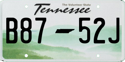 TN license plate B8752J