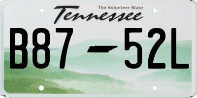 TN license plate B8752L