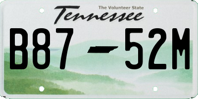 TN license plate B8752M