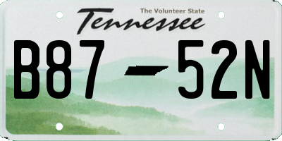 TN license plate B8752N