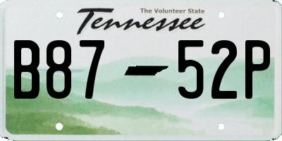 TN license plate B8752P