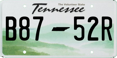 TN license plate B8752R