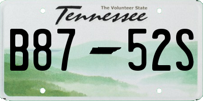 TN license plate B8752S