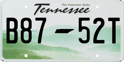 TN license plate B8752T